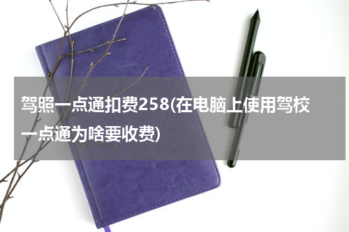 驾照一点通扣费258(在电脑上使用驾校一点通为啥要收费)