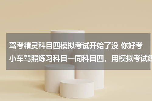 驾考精灵科目四模拟考试开始了没 你好考小车驾照练习科目一同科目四，用模拟考试练习好，还是顺序练习好？