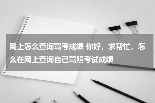 网上怎么查询驾考成绩 你好，求帮忙，怎么在网上查询自己驾照考试成绩
