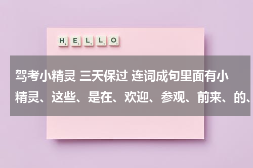 驾考小精灵 三天保过 连词成句里面有小精灵、这些、是在、欢迎、参观、前来、的、客人